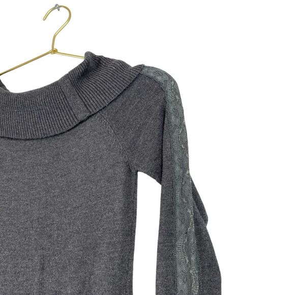 Candies Grey Long Sleeve Sweater Dress Lace Woman’s XS 607 - Picture 3 of 5